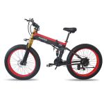 28MPH Fat Tire Foldable Electric Bike Brushless Geared With Integrated Battery