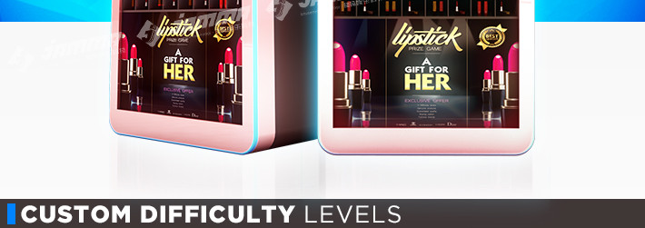 Lipstick Makeup Vending Machine With Three Levels RGB LED 220V Black Pink