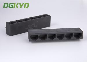 China Factory price black plastic housing 6 port rj45 connector without transformer factory