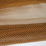 Gold Stainless Steel Diamond Shape Decorative Metal Mesh For Curtain Or