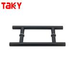 0.5mm Thickness Matt Black Interior Glass Door Handles for Office Shower Room