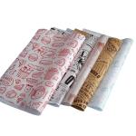Custom Printed Hotdog Wrappers Greaseproof Wrap Kraft Paper Anti Fat Food