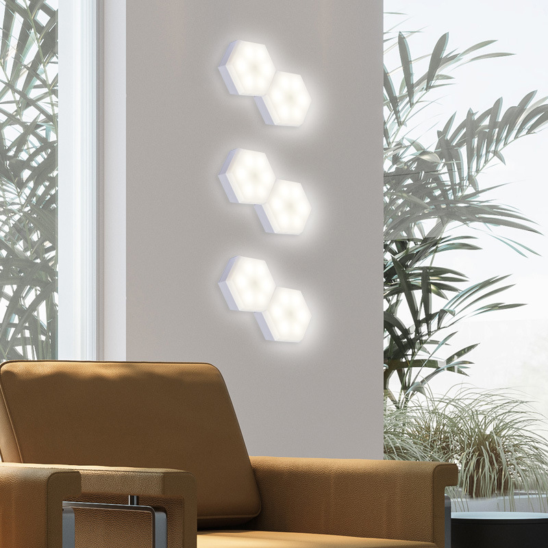Hexagonal 70LM 4.5VDC Battery Operated Motion Sensor Light Intelligent Control