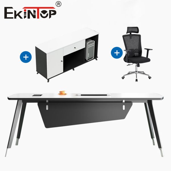 Modern Office Furniture Business Office Desk with Side Cabinet Desk Sets