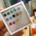 GRA Certificate 1ct Round Cut 6.5mm VVS1 Loose Moissanite Diamond in White Pink