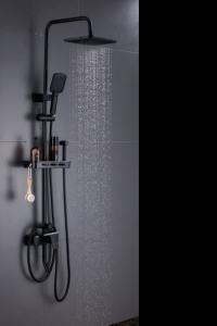 China Rotation Matte Black Wall Mount 4way Rain Shower Faucets factory