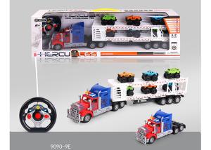 China Non Toxic Children's Remote Control Toys Semi Trailer Truck with Extra 6 Cars factory