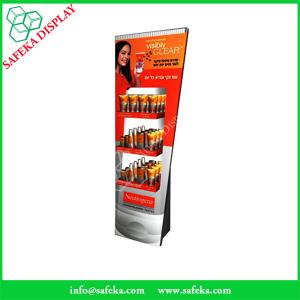 China Point of sale store display stand Promotion advertising cardboard beauty products display stand factory