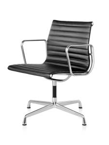 China Low Back Ribbed Leather Chair EA108 Aluminum Group Charles Eames Style factory