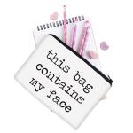 Simple White Polyester Women Makeup Bags with Printed Letter