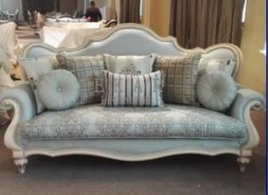 China Curved Living Room Furniture Classic Fabric Sofa Set factory