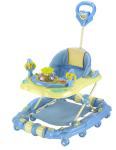 Green 6 Wheel Adjustable Baby Walker for Girls , Portable Baby Walker