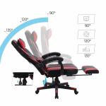 Racing Gaming Chair with Footrest Tilt Mechanism and Lumbar Support Swivel Chair