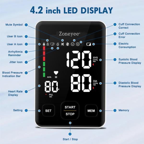 Black Color Portable Blood Pressure Monitoring Device For Hospital Electric 2