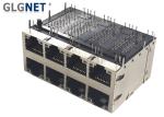 Through Hole / DIP 10G RJ45 Connector 2x4 Stacked Structure 60W UPOE+ Right