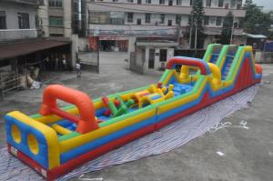 China 25x3m Inflatable 5k Run Insane Obstacle Course Game Race Bouncy Castle on sale