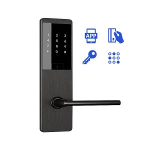 China Zinc Alloy 75mm Smart Door Handle Lock 4Pcs AA Digital Keypad Door Lock factory