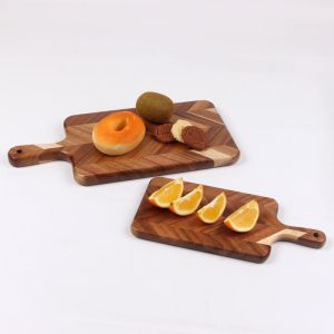 Acacia wood Meat Bread Rectangle cutting board with handle