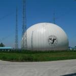 PVDF Dual Membrane Gas Holder Dome Shaped White Color For Biogas Plant