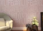 Non woven Washable Wallpaper Purple Color LOVE English Letters Wallpaper