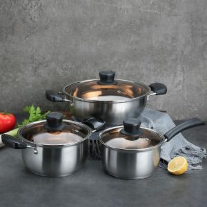 China New Design Korean Style Cooking Set 6 Piece Kitchen Cookware 18/8 Stainless Steel Pans And Pots Set factory