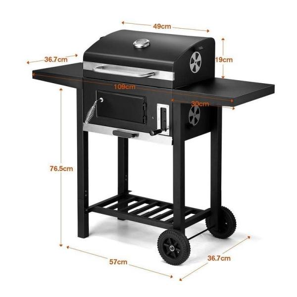 Large Smokeless BBQ Roaster Oven Portable Woodfired Camping Rotisserie Charcoal