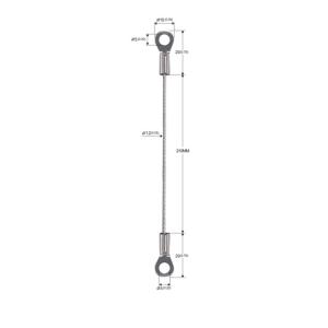 China Double Brass Eyelets Type 304 316 Stainless Steel Wire Rope Sling For Light YW86523 factory