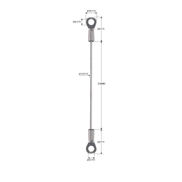 Double Brass Eyelets Type 304 316 Stainless Steel Wire Rope Sling For Light