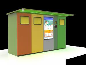 China Stadium 4 In1 Bottle Reverse Vending Machine Recycle PET Bottle Waste Vending Machine factory