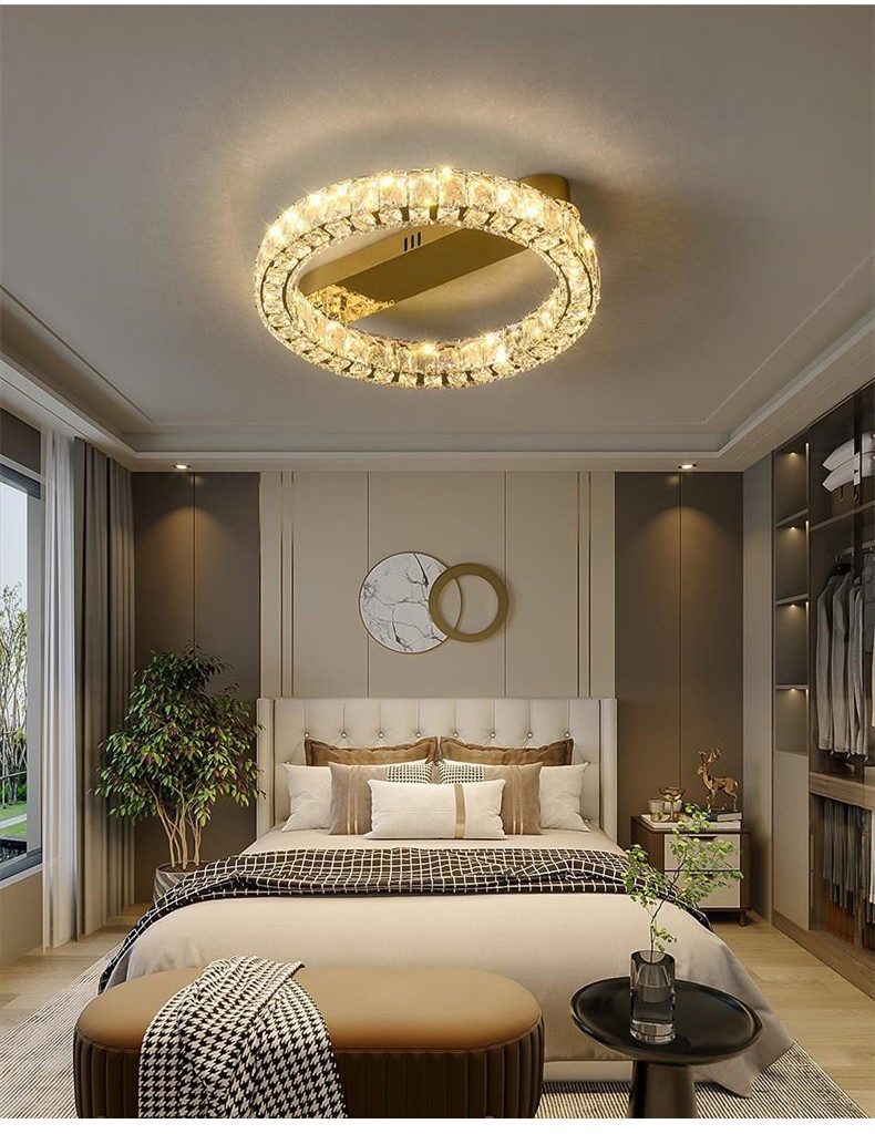 Luxury Ring Ceiling Lamp Modern Bedroom Living Room Crystal Ceiling Lamp(WH-CA-100)