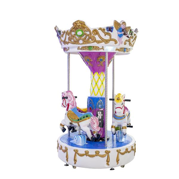 China Merry Go Round Mini Small Horse carousel 3 players horse kiddie rides carousel Coin Operated Arcade game machine factory