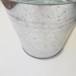 Heavy Metal Round Natural Galvanized Steel Buckets And Pails Hospitals Hotels