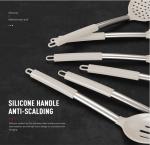 SUS304 Heat Resistant Silicone Cooking Utensils Odorless Nonmelting