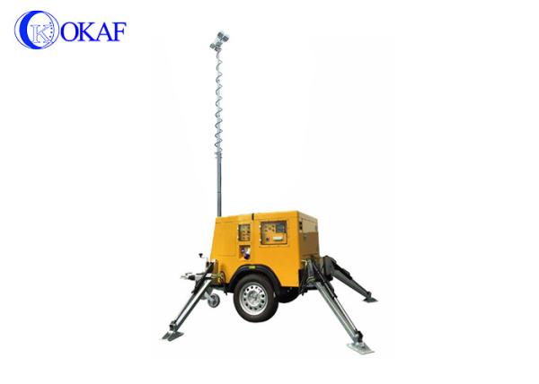 China Outdoor Mobile Surveillance Trailers 360 Degree All Around Light Tower Mast Vehicle Mounted factory