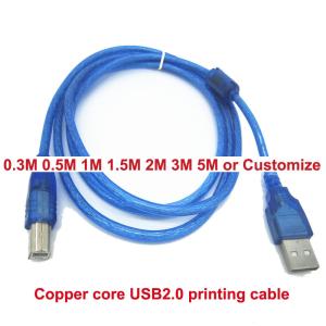 China Copper Core 64 Braids OD 5.0mm Printer Data Cable Square Port USB2.0 factory