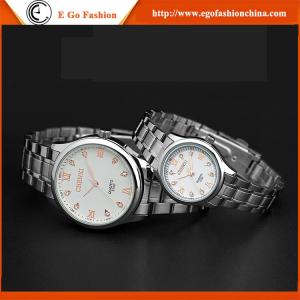 China 010D Couple Watch for Man Women's Watch Stainless Steel Quartz Watch Rose Gold Hot Watches factory