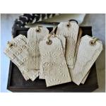 Gold Foil Anti Counterfeit Clothing Hang Tags Custom Embossed Wood Velvet