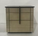 Stone top 3-drawer brushed grey finsh wooden night stand for hotel bedroom