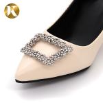 Rhinestone Ladies Crystal Shoes Decoration Accessories Silver Col