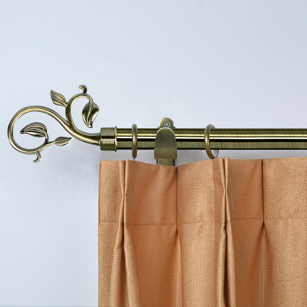 Fer De Rideau 22mm Aluminum Four Leaf Curved Finial 6-Meter Twisted Curtain Rod With Accessories