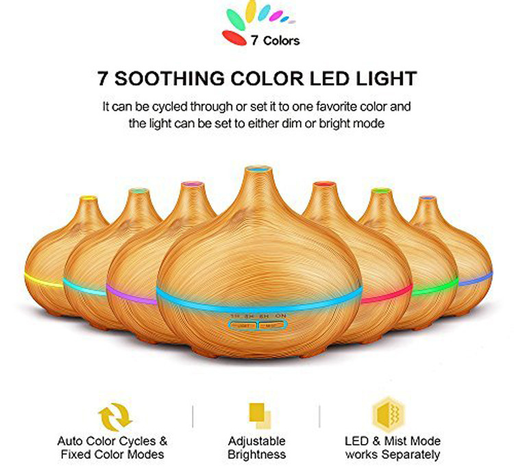 550ml Cool Mist Grain Aromatherapy Diffuser with Auto-Off Safety Switch for Home