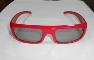 China Red Frame Plastic Circular Polarized 3D Glasses For Cinema factory