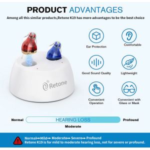 OTC Invisible Rechargeable Hearing Aids 24 Hours Use With Charging Case