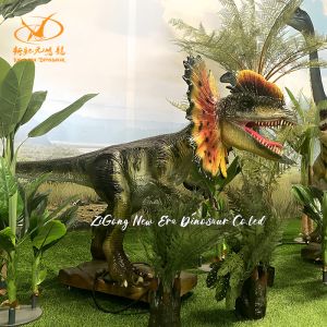 Life Size Animatronic Dilophosaurus Dinosaur Model for Theme Parks