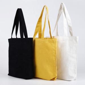 China Customized Color Canvas Shopping Bags 100% Organic Cotton Tote Bags factory