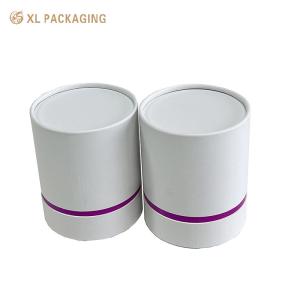 China Custom Logo Cylinder Round Candle Paper Tube Packaging Box White Candle Paper Box factory