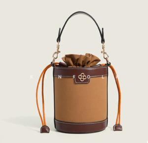 China OEM Womens Crossbody Messenger Bag Polyester Lining Round Bucket Bag factory