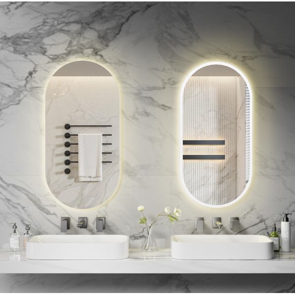China Dual-Touch Control Smart LED Bathroom Mirror With Anti-Fog Function Stepless Dimming factory