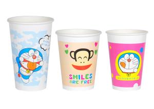 China Soda Drinking Disposable Cold Cups With Lids Monkey Logo, FSC ISO Approved factory