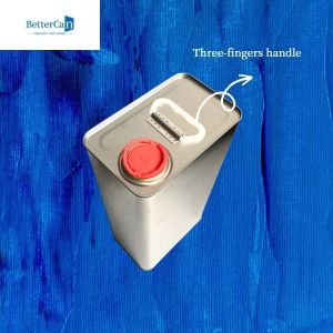 4L Car Paint Tin Leak Proof Rectangular With 42mm Plastic Pull Up Lids